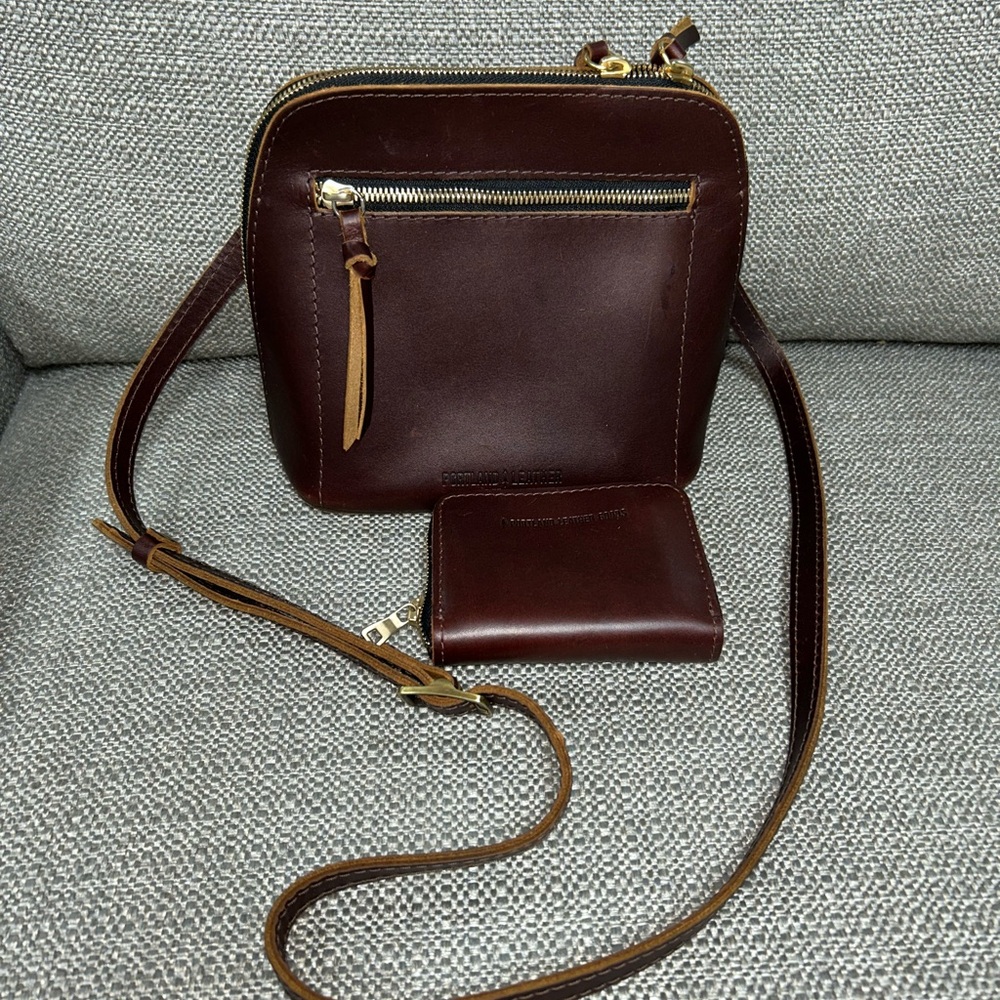 Portland Leather  Large Luna Crossbody and Zip Around Small Wallet
